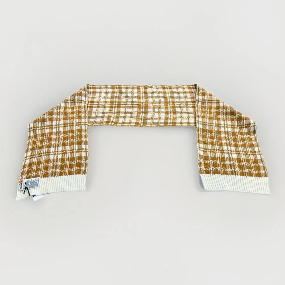 Timberland Plaid Unisex Scarf Brown White Color One Size 63x9 NWT NEW $60